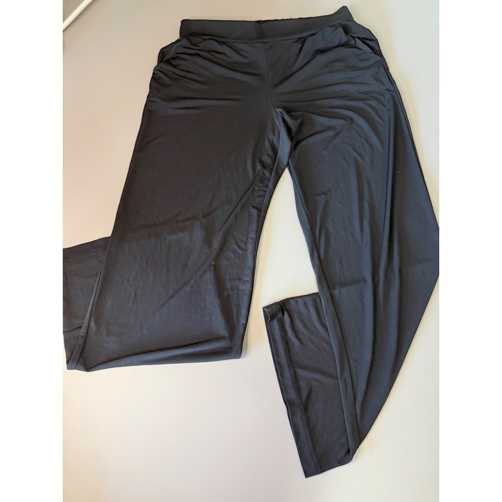 Maurices Womens Black Wide Leg Lounge Pants Elastic Waist Jersey Knit Size M